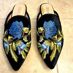 Embroidered Mules